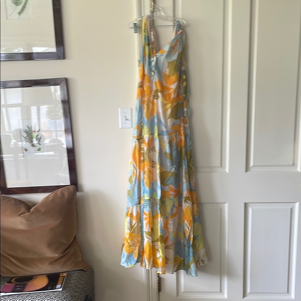 Floral Maxi Dress in Yellow and Blue
